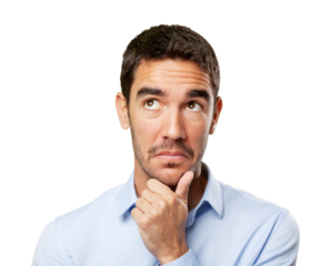 Close up of a pensive young man