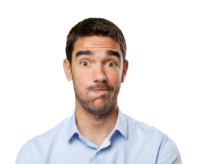 Close up of a concerned young man