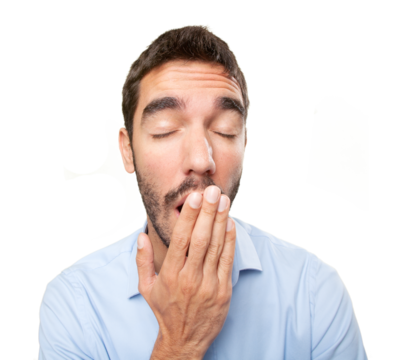 Close up of a young man yawning - Powered by Adobe