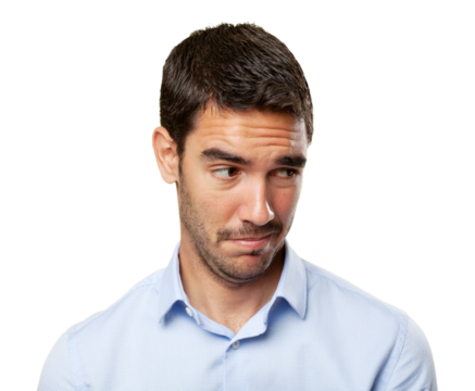 Young businessman doubt gesture