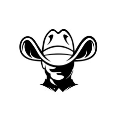 silhouette with cowboy hat, Logo Template
