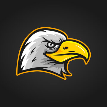 bald eagle head mascot logo template