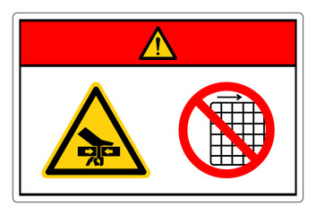 Hand Crush Force From Two Sides Do Not Remove Guard Symbol Sign, Vector Illustration, Isolate On White Background Label .EPS10