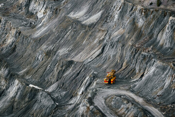 Machinery in open pit mine