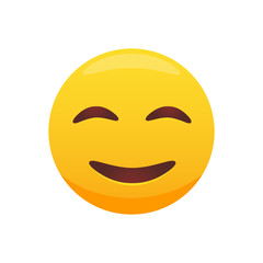 Cute smiling emoticon. Happy face