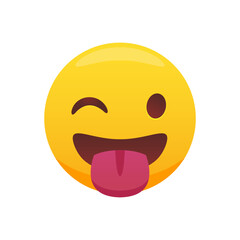 Winking emoji with tongue. Vector illustration