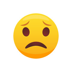 Fototapeta premium Disappointed emoji. Sad face, unhappy emoticon 