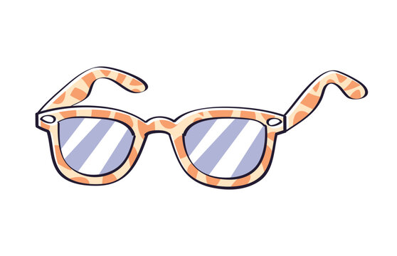 Trendy fashionable sunglasses with tortoise shell frame isolated vector illustration