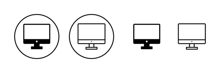 Computer icon vector. computer monitor sign and symbol