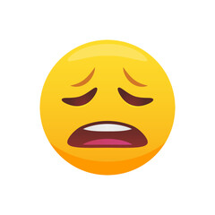Wailing emoticon,yellow face with frowning mouth