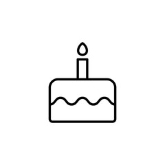 Cake icon vector for web and mobile app. Cake sign and symbol. Birthday cake icon