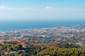 Fototapeta na wymiar View from the viewpoint of the municipality of Mijas in Malaga. Andalusia