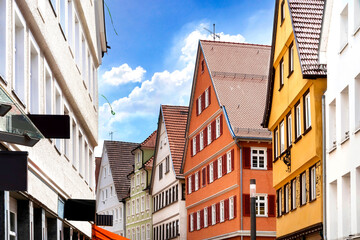 Obraz premium Beautiful facades in the down town of Reutlingen, Black forest, Germany