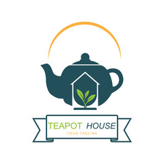 Beverage coffee and tea teapot logo vector illustration design