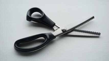 zigzag scissors on white background