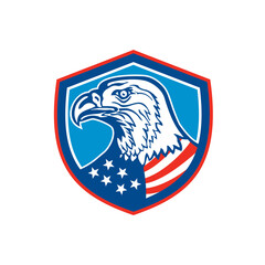 American Bald Eagle Head Shield Retro