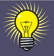 Hand drawn light bulb , vector illustration