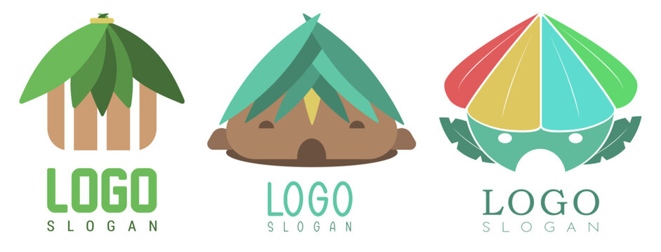 Logo cultural de choza ind&iacute;gena para centro cultural u organizaci&oacute;n naturalista en vectores