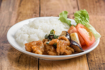 鶏肉の甘酢ランチ