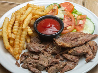 beef steak with potatoes