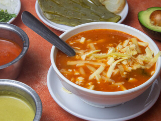 mexican bowl of soup with cheese