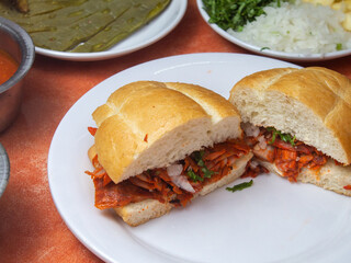 mexican food torta de pastor