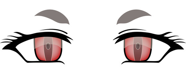 Colorful eyes collection isolated , modern design, Transparent Background cartoon woman eyes and eyebrows with lashes. Can used for T-shirt print, poster and cards. cartoon anime eyes.