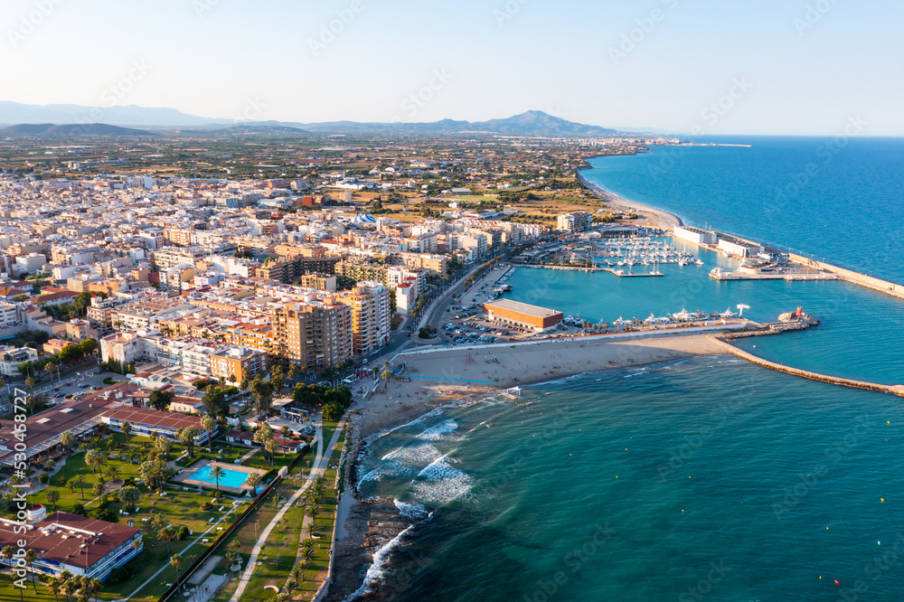 Wall mural top view of the city benicarlo on a sunny summer day. spanish