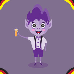 oktoberfest celebration with beer, sausage and cake in germany