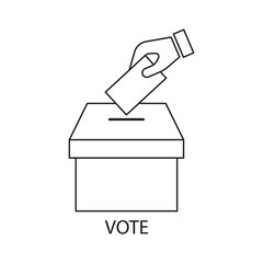 Vote icon in filled. Ballot icon. isolated on white background from political collection. vector illustration