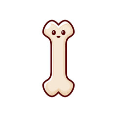 Cartoon bone character funny human organ. Vector healthy bone with cute face, skeleton part. Anatomical body bone kawaii emoji emoticon, personage