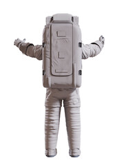 astronaut standing, person in spacesuit, back view, isolated  © dottedyeti
