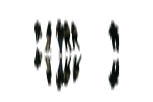 blurred of isolated many people with shadow