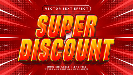 Super sale orange and red 3d text effect style with red background