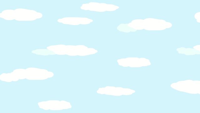 ゆっくりと流れる雲のアニメーション