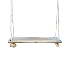 White garden swing hanging 