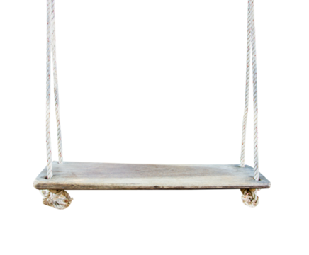 White garden swing hanging 