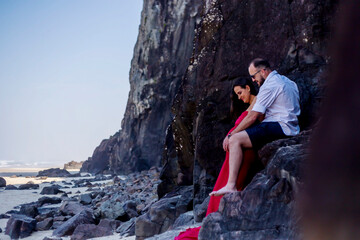 Couple of future parents sitting