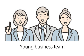 若いビジネスマンとビジネスウーマン　笑顔のビジネスチーム