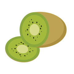 kiwi on white background vector
