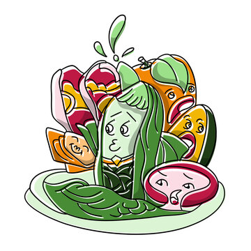 vegetarian avocado tacos Vector doodle illustration background banner Healthy food Natural products, Elements for menu, advertisement
