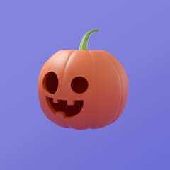 Ilustración 3D De Calabaza De Halloween 