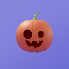 Ilustración 3D De Calabaza De Halloween 