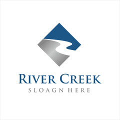 River Creek business logo design vector