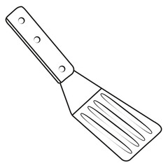 Spatula png. Kitchen accessory line illustration. Cooking symbol, icon, sign, sticker, object, pictogram, pictograph.