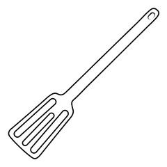 Spatula png. Kitchen accessory line illustration. Cooking symbol, icon, sign, sticker, object, pictogram, pictograph.