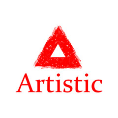 font A with flat red color style, artistic type