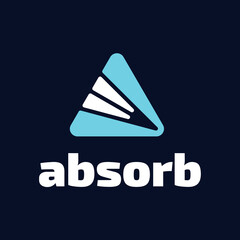 letter A with flat blue and white color style, absorb type