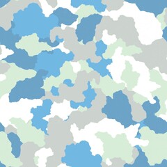 青迷彩のシームレスパターン