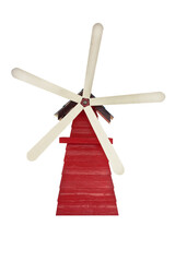 red wooden windmill